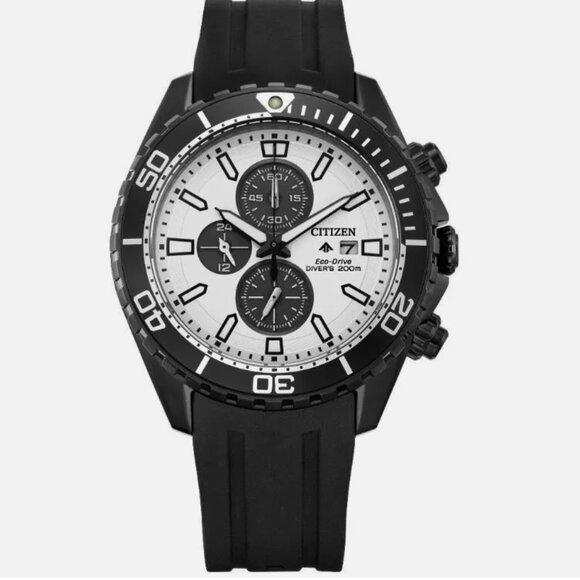 Citizen Men's Sea Master 45mm Calendar Eco-Drive Black Watch